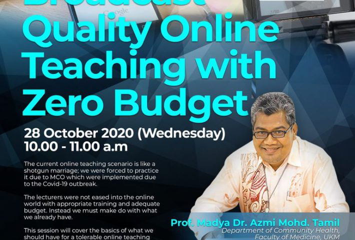 Broadcast Quality Online Teaching with Zero Budget